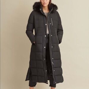 NWOT Faux Fur Trim Maxi Puffer